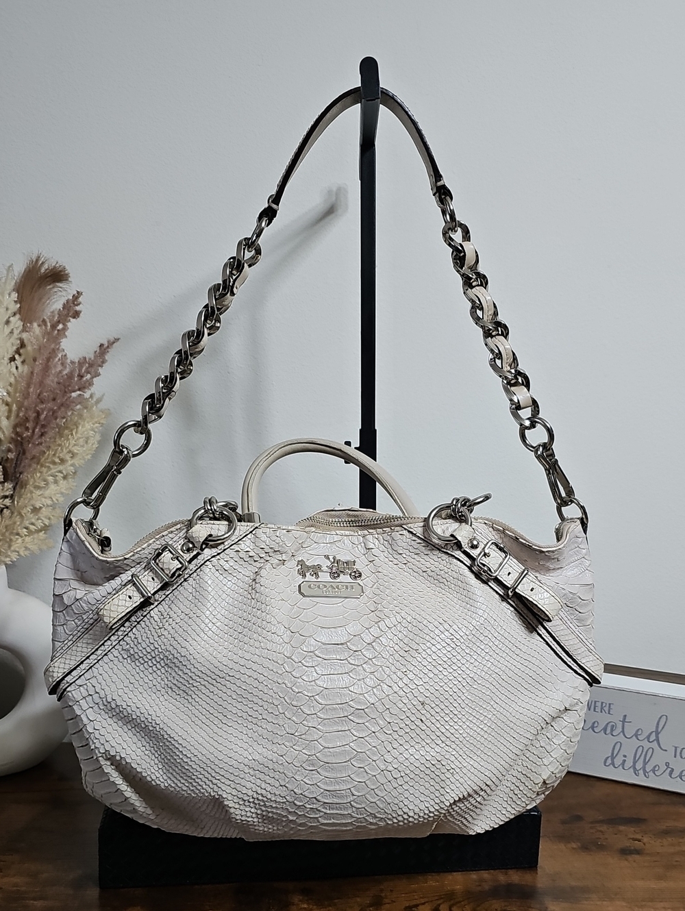 Coach Madison Sophia Python-Embossed Leather Satchel K1098-16346 - Picture 3 of 16